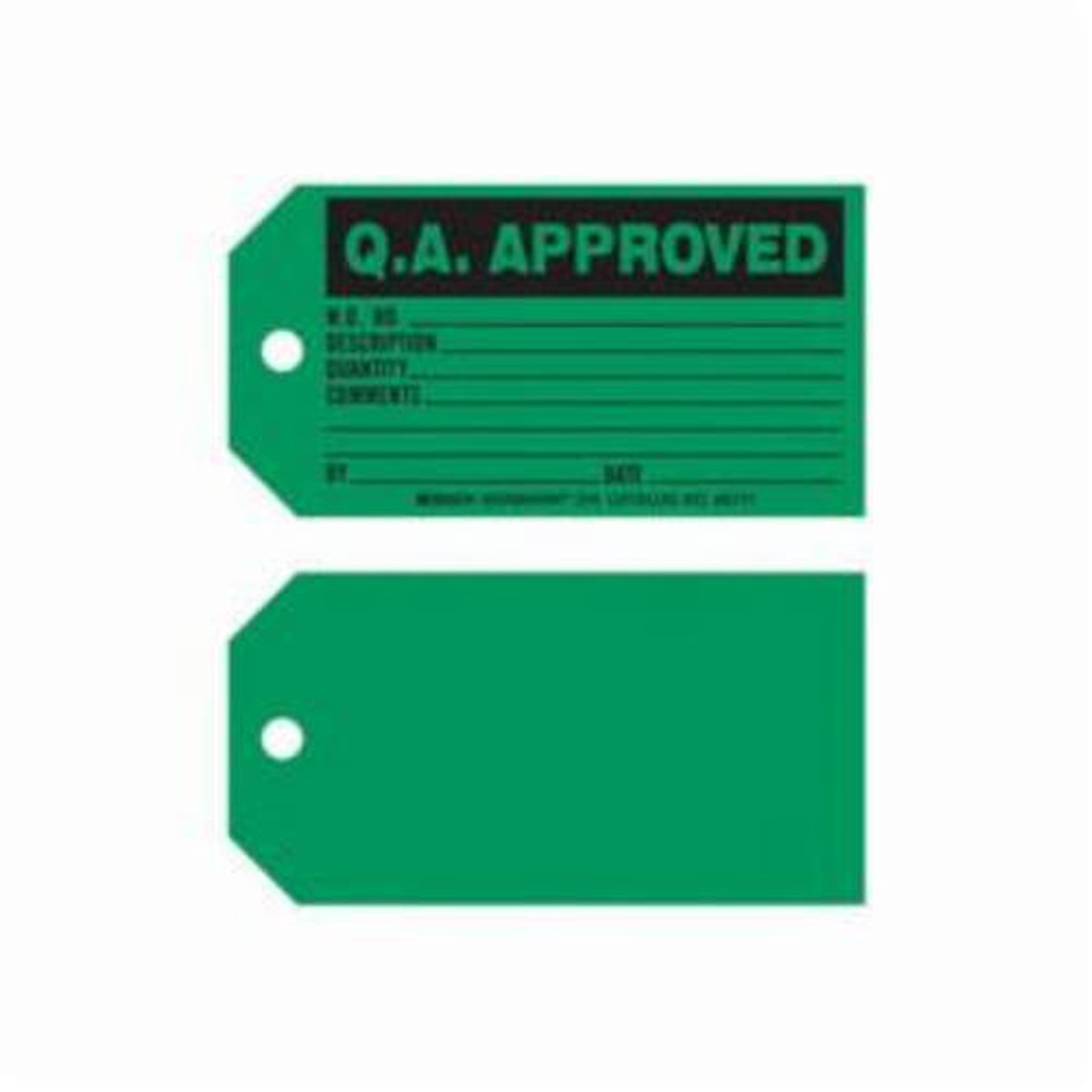 ""Q.A. Approved"" Production Tags - SX394