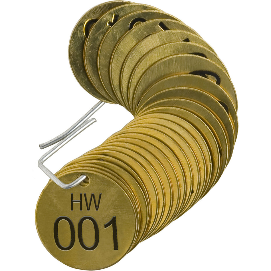 Numbered ""HW"" Valve Tags - SX511