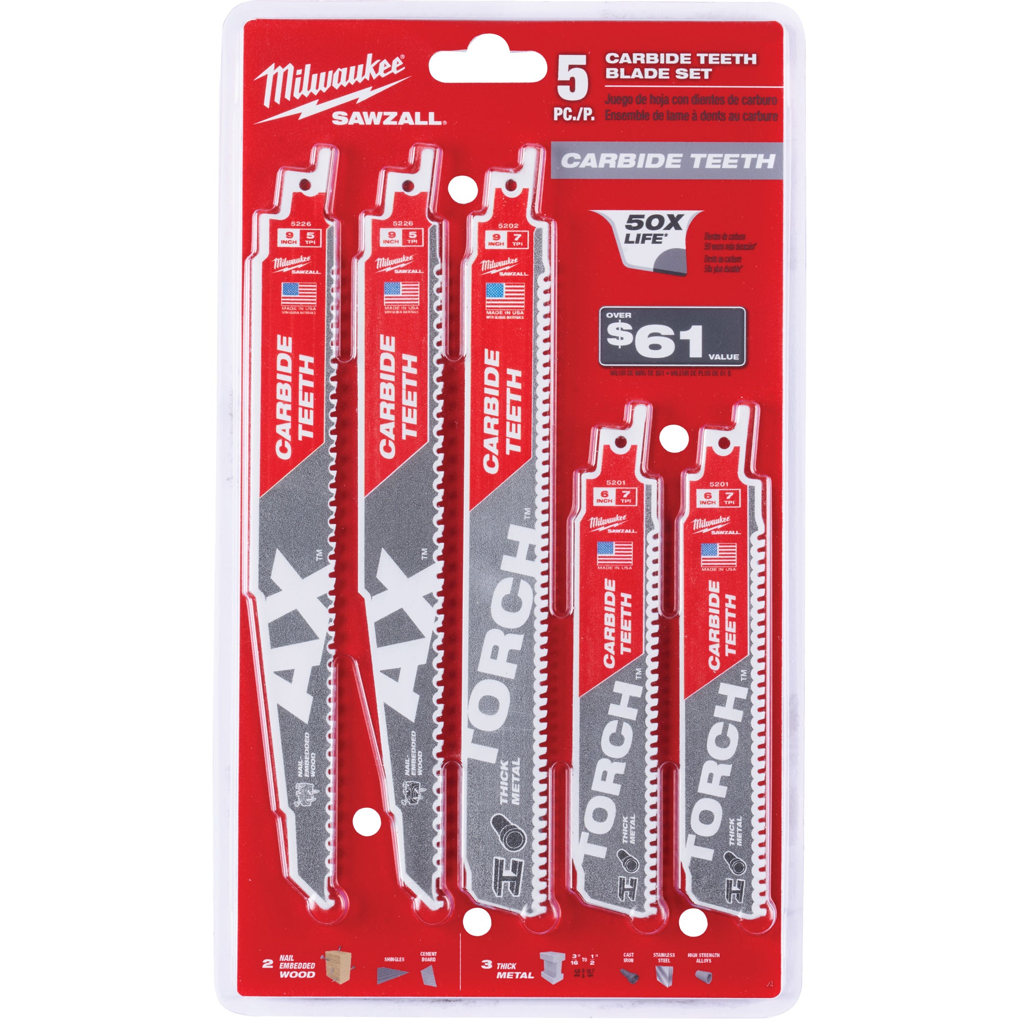 Sawzall® Carbide Teeth Blade Set - TCR727