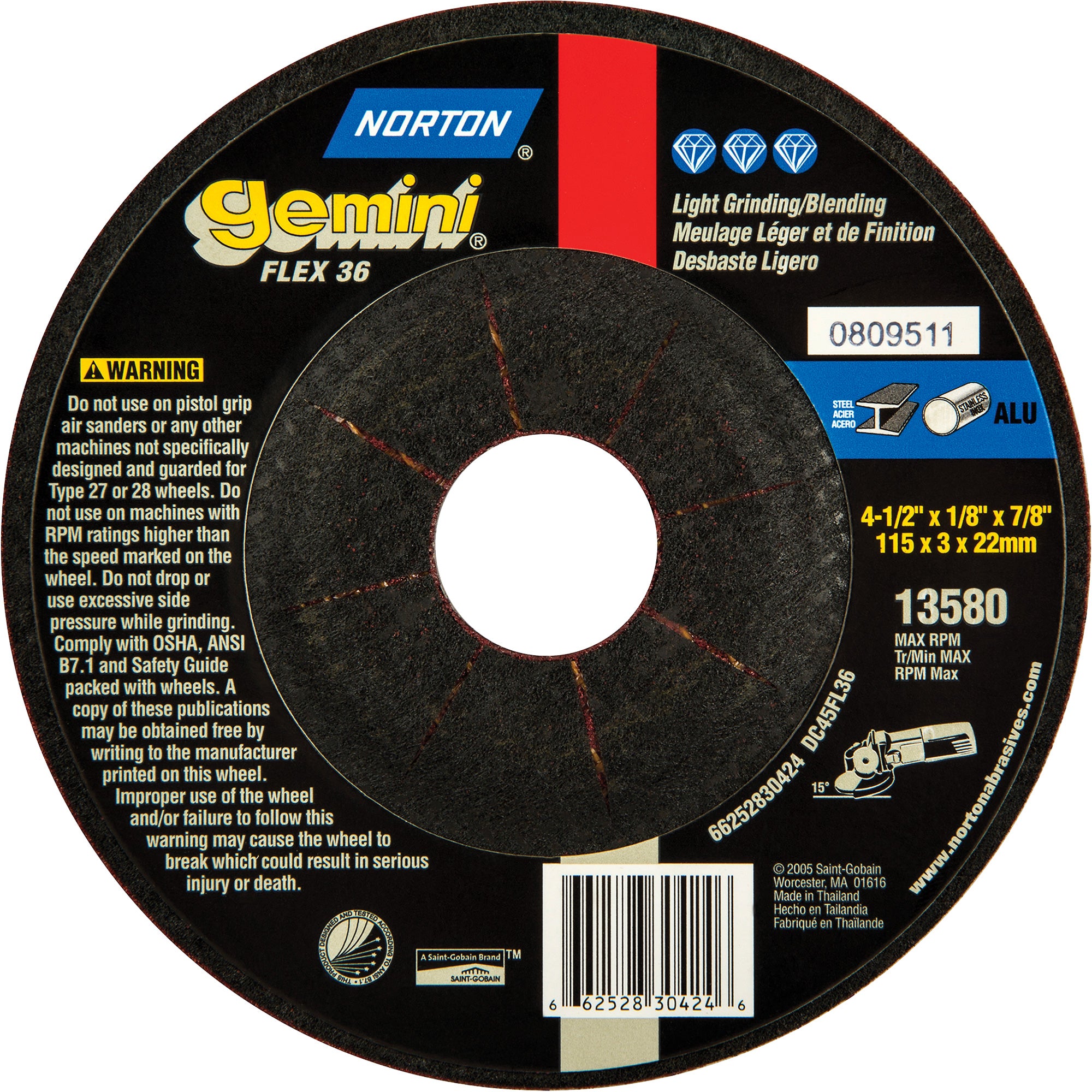Gemini® Flexible Mini Disc Depressed Centre Wheel - TCT465