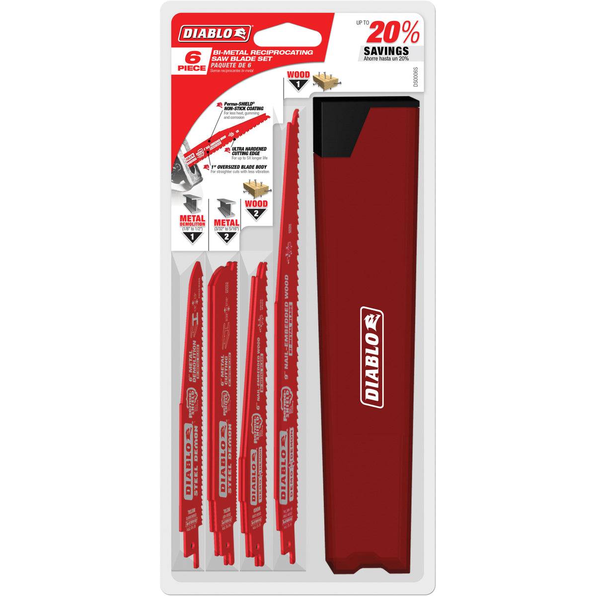 Nail-Embedded Wood & Metal Cutting/Demo Reciprocating Saw Blade Set - TCT744