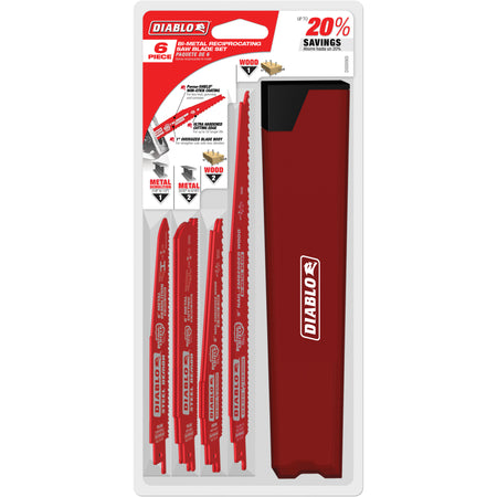Nail-Embedded Wood & Metal Cutting/Demo Reciprocating Saw Blade Set - TCT744