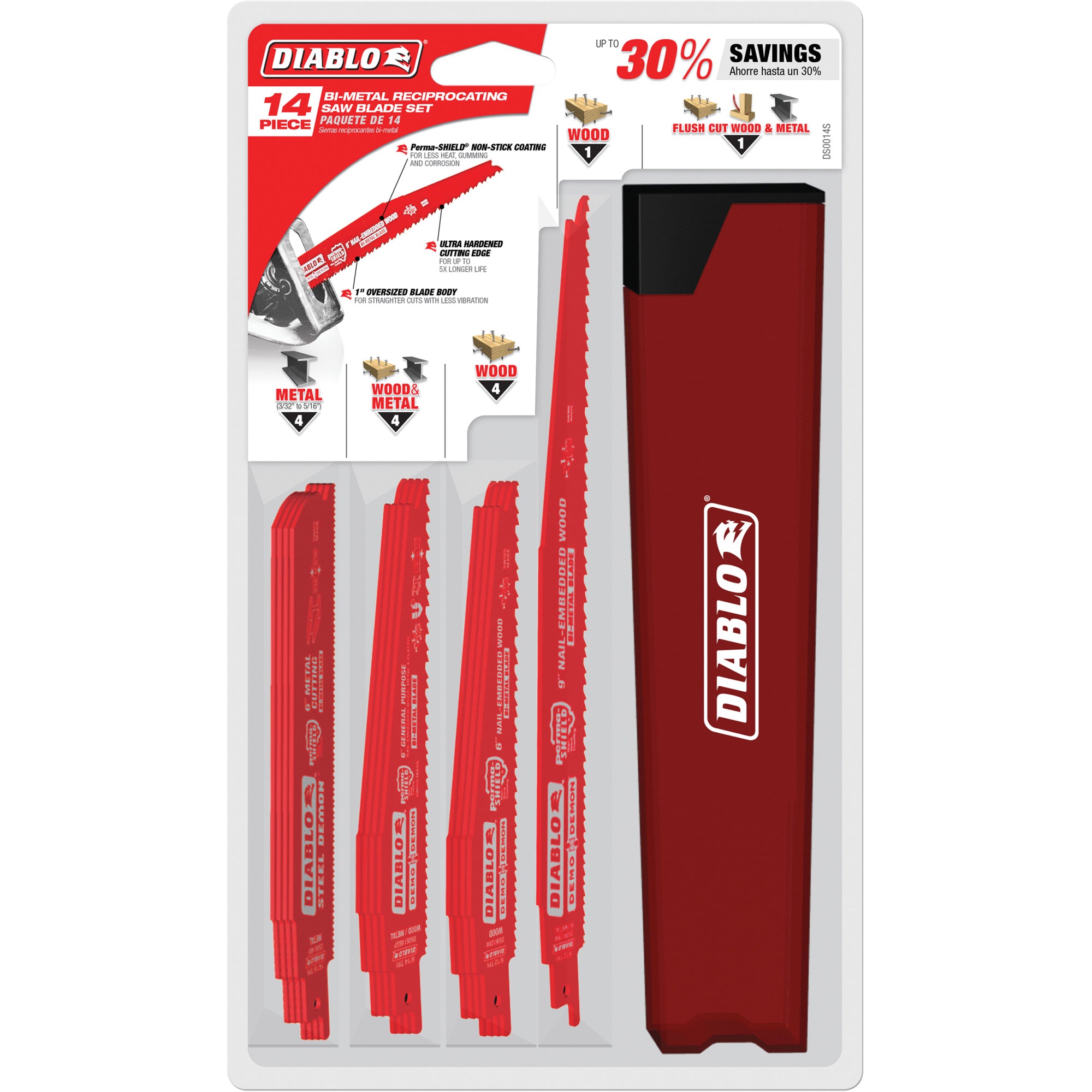Nail-Embedded Wood & Metal Demo Reciprocating Saw Blade Set - TCT745