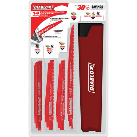Nail-Embedded Wood & Metal Demo Reciprocating Saw Blade Set - TCT745