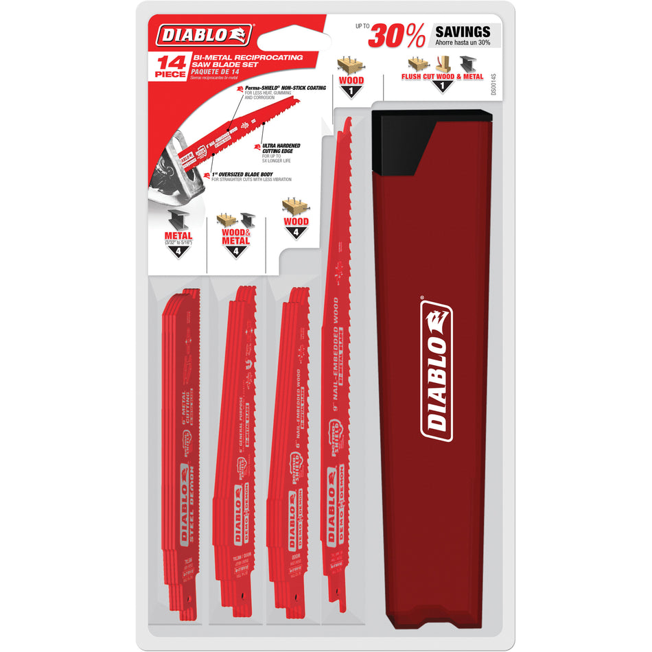 Nail-Embedded Wood & Metal Demo Reciprocating Saw Blade Set - TCT745