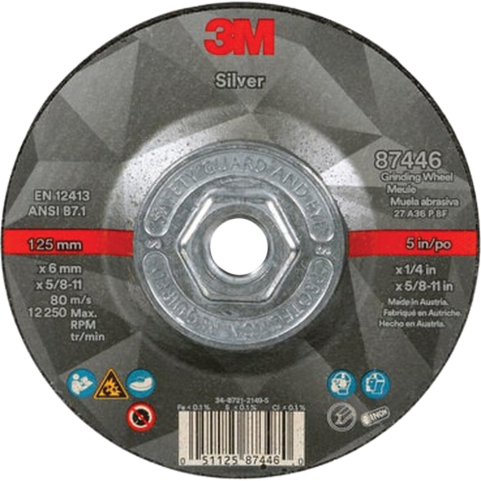 Quick Change Silver Depressed Centre Grinding Wheel 87446 - TCT858