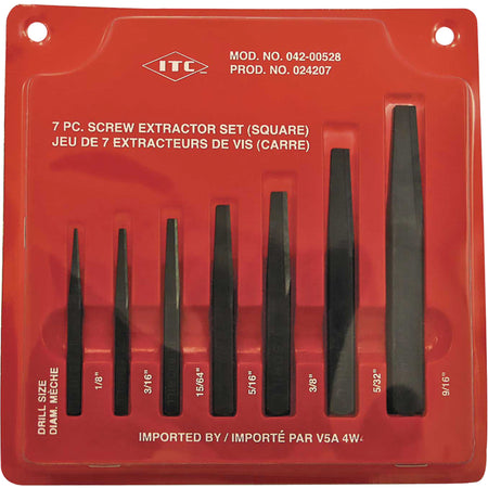 ISE-7 7-Piece Square Screw Extractor Set - TDW057