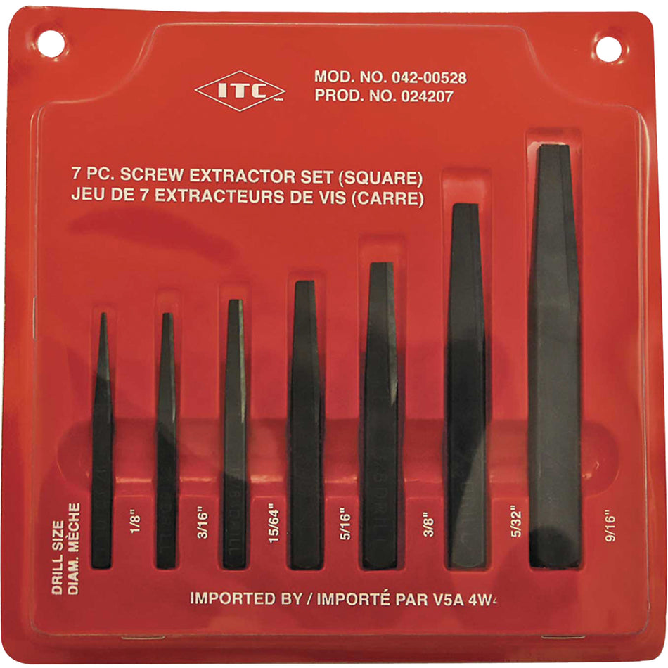 ISE-7 7-Piece Square Screw Extractor Set - TDW057