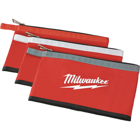 Coloured Zippered Pouches - Set of 3 - TEQ853