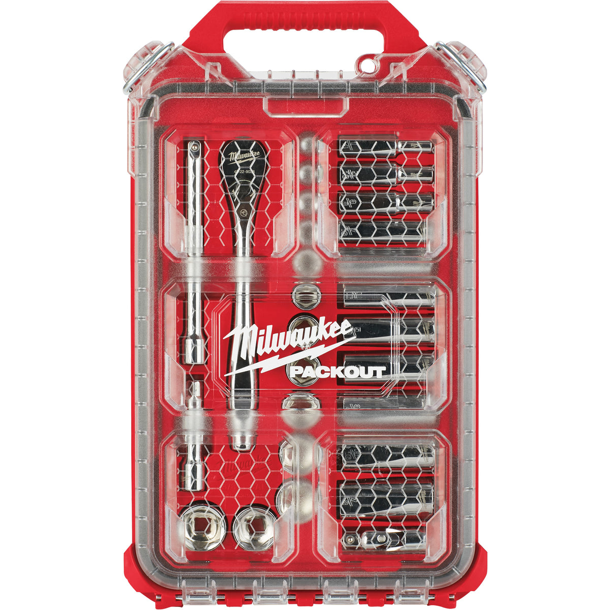 Ratchet & Socket Set with Packout™ Low-Profile Compact Organizer - TER120
