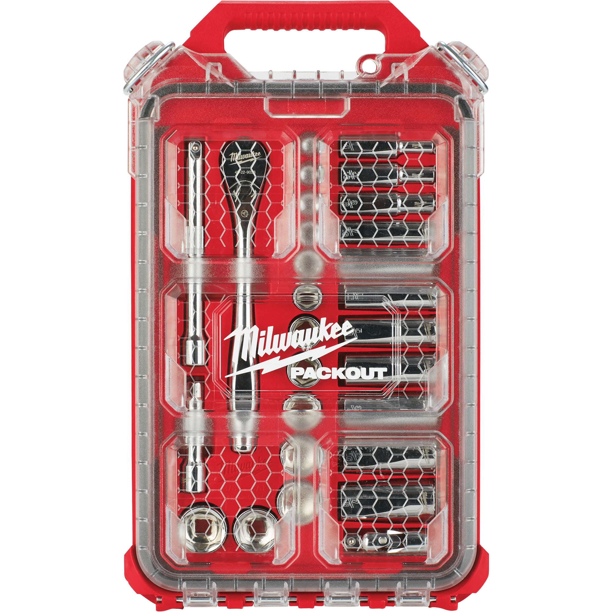 Ratchet & Socket Set with Packout™ Low-Profile Compact Organizer - TER120