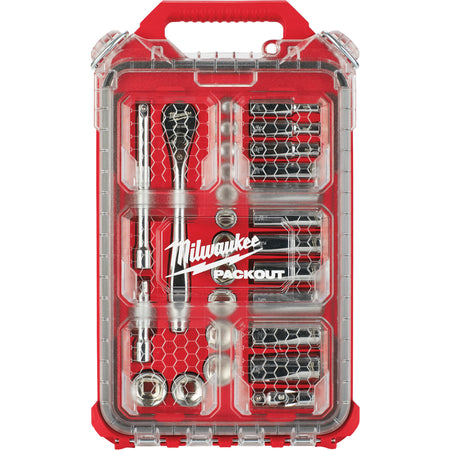 Ratchet & Socket Set with Packout™ Low-Profile Compact Organizer - TER120