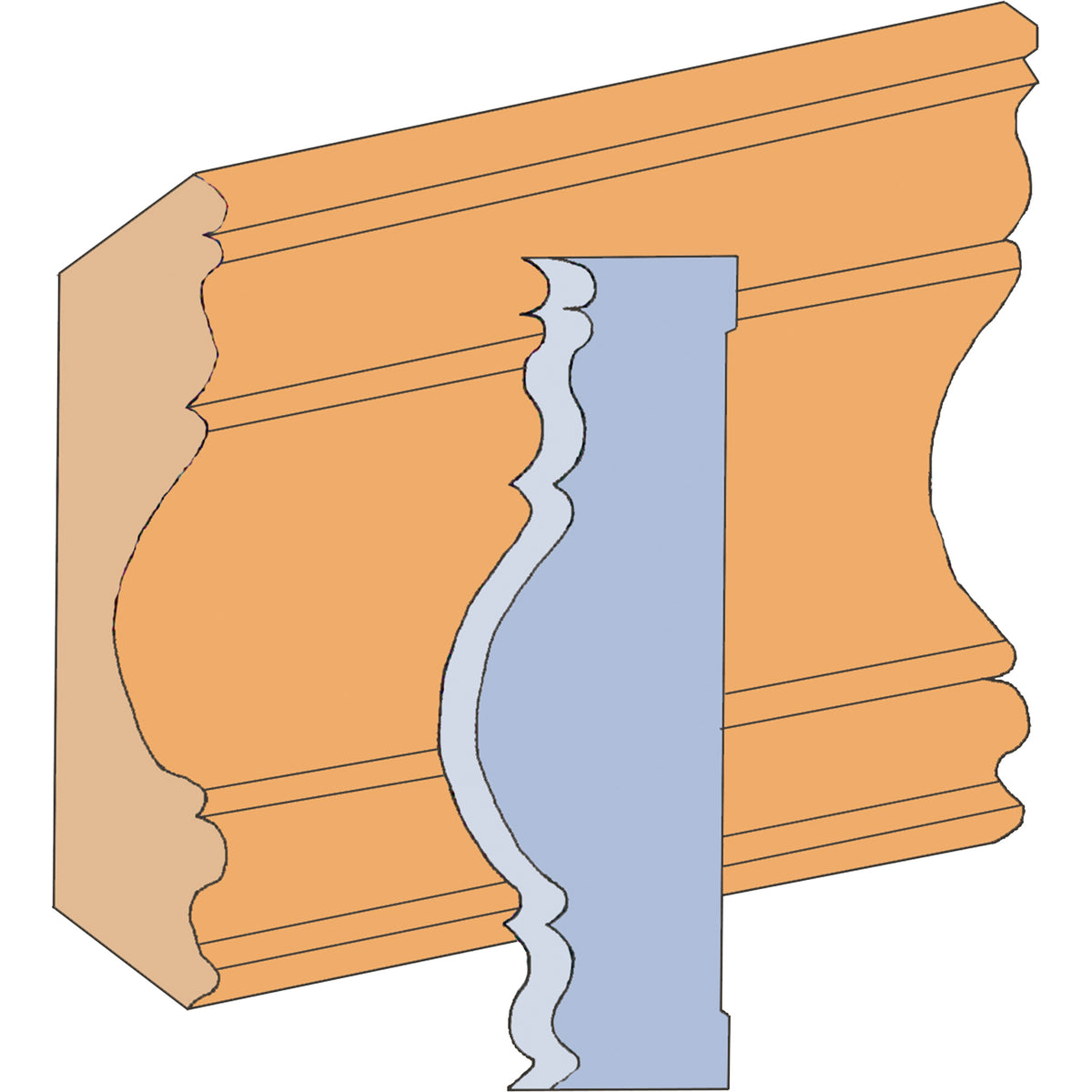 Large Cove Moulding Cutter Set - TEX097