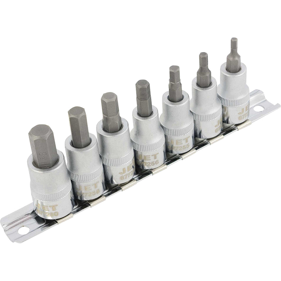 HSW3811M 7-Piece Metric 2" Long Hex Bit Socket Set - TFW415