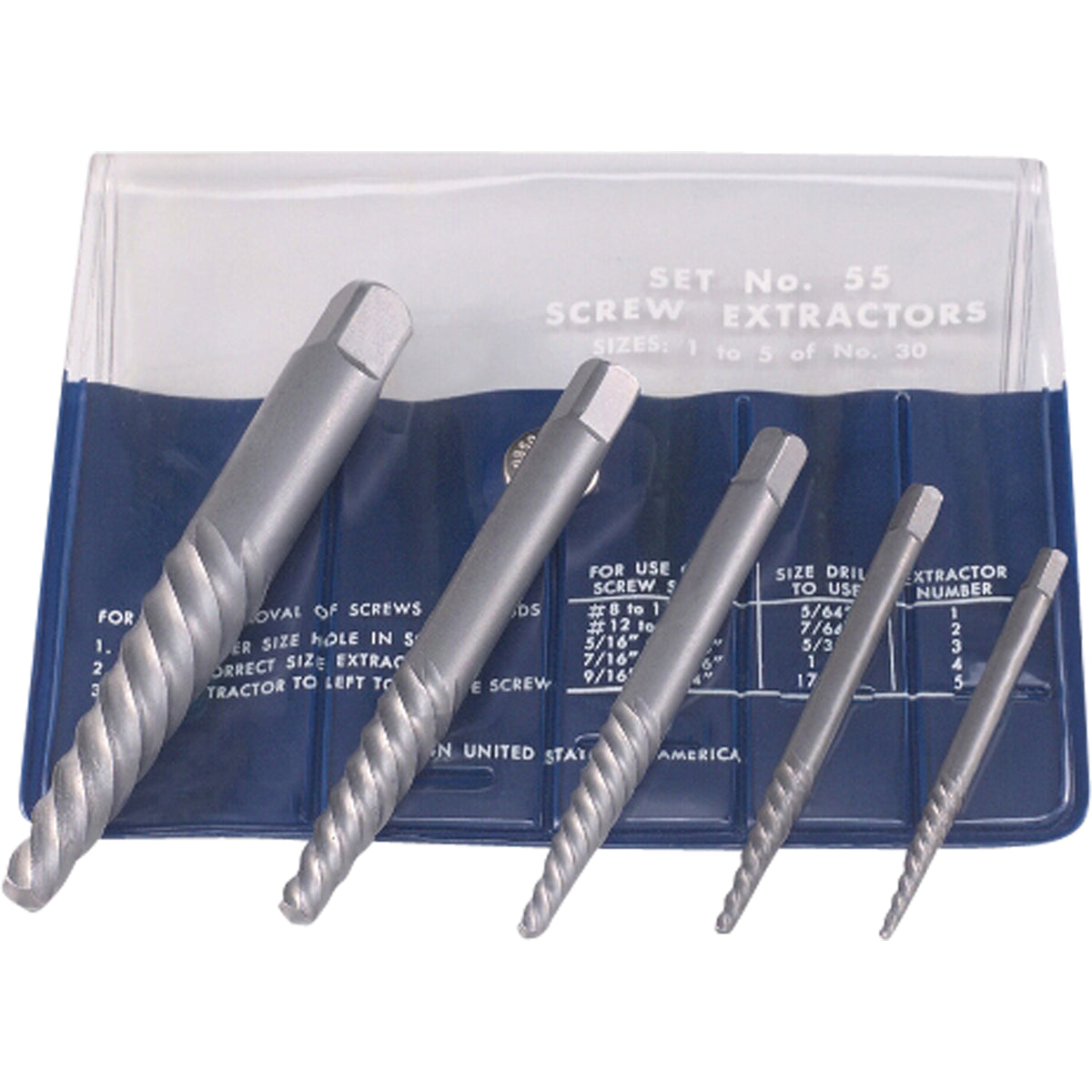 Screw Extractors - Screw Extractor Set in Fold-Up Pouch - TGJ622