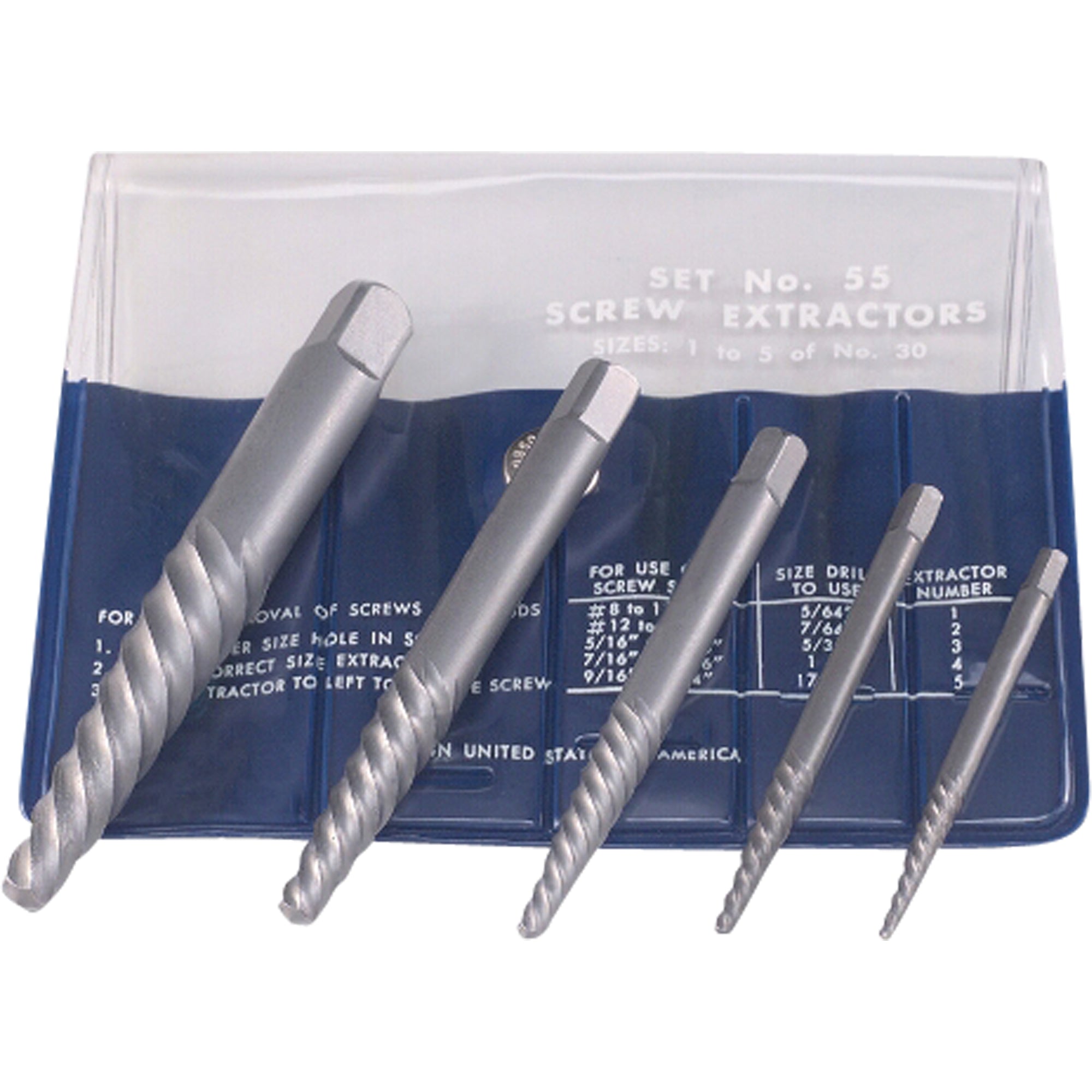 Screw Extractors - Screw Extractor Set in Fold-Up Pouch - TGJ622