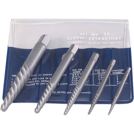 Screw Extractors - Screw Extractor Set in Fold-Up Pouch - TGJ622