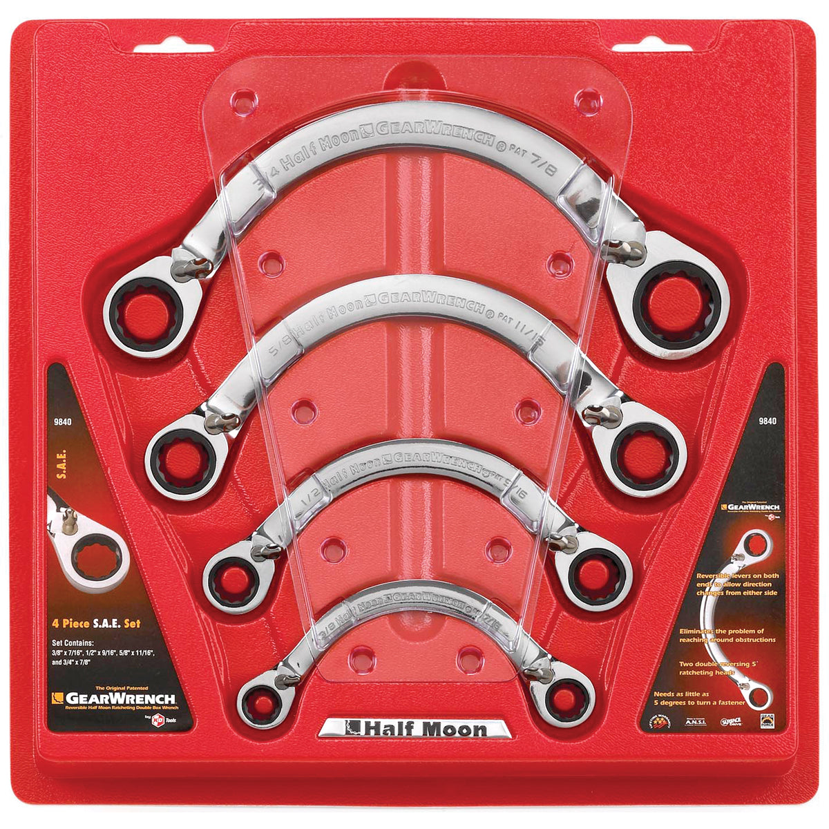 Half Moon Reversible Wrench Set - 4 Pieces - TGZ831