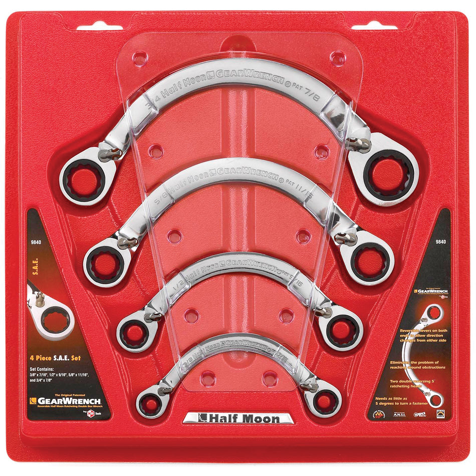 Half Moon Reversible Wrench Set - 4 Pieces - TGZ831