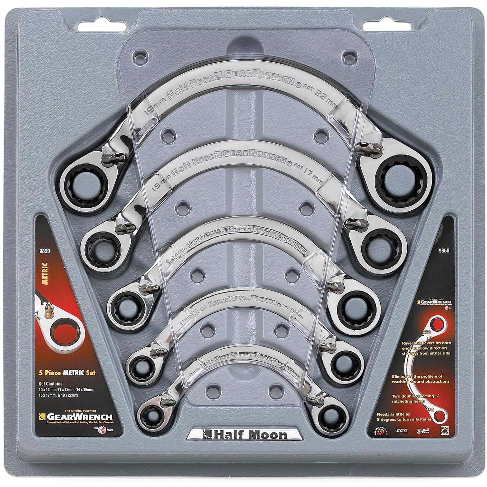 Half Moon Reversible Wrench Set - 5 Pieces - TGZ832