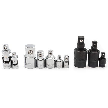 10-Piece 1/4", 3/8" & 1/2" Drive Universal Joint and Adapter Set - TOB611
