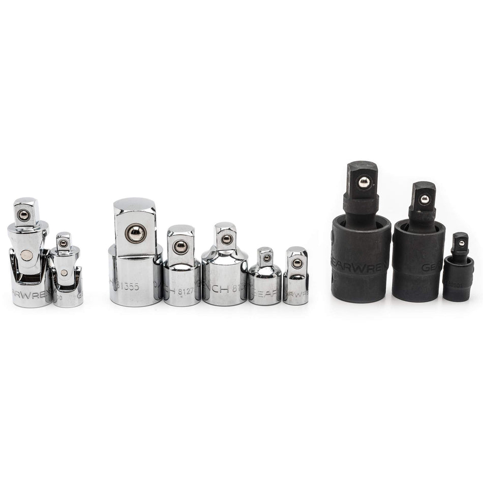 10-Piece 1/4", 3/8" & 1/2" Drive Universal Joint and Adapter Set - TOB611