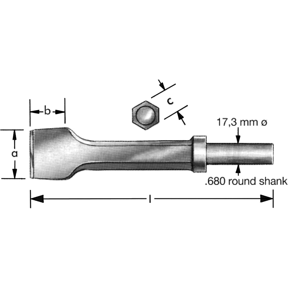 Pneumatic Chisel With Retaining Collar - TP506