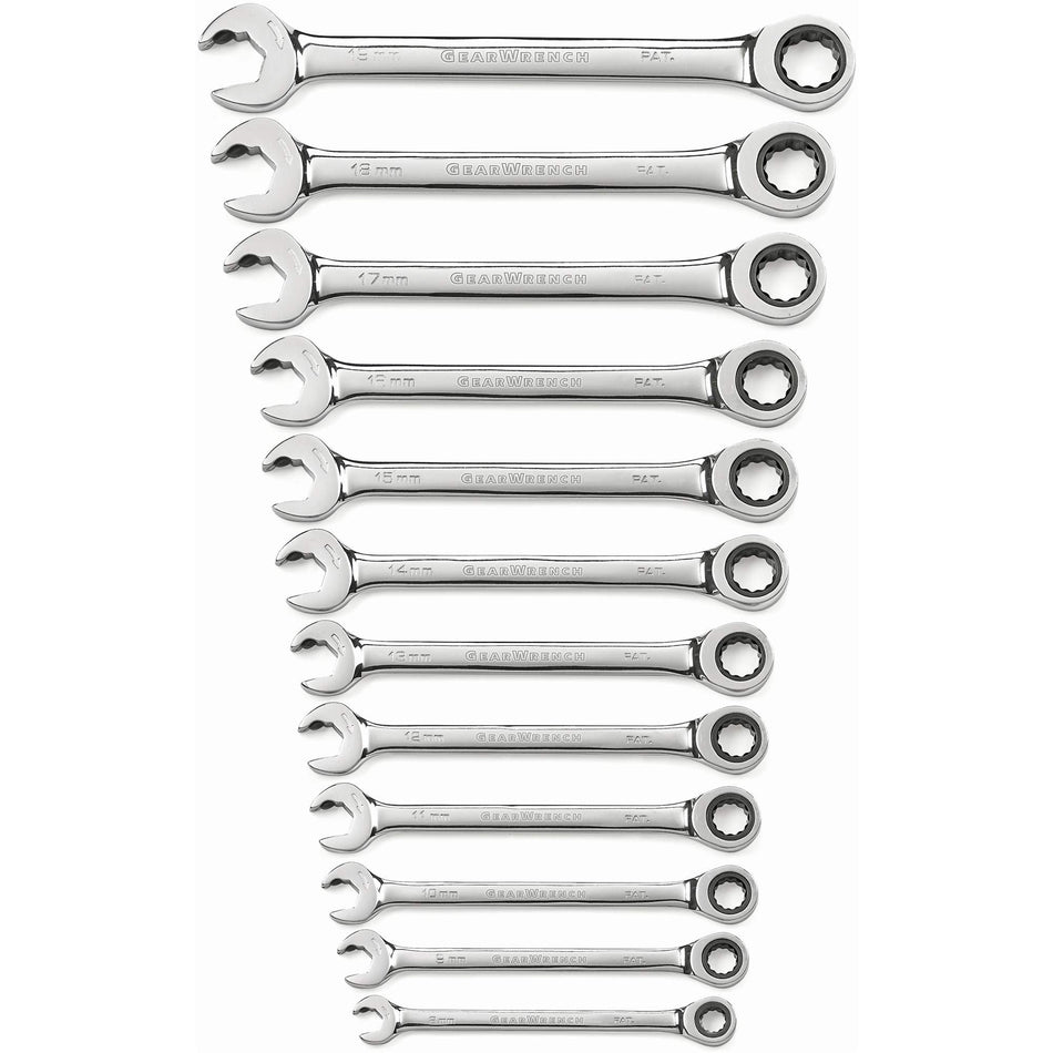 72-Tooth 12-Point Ratcheting Wrench Set - TPB567