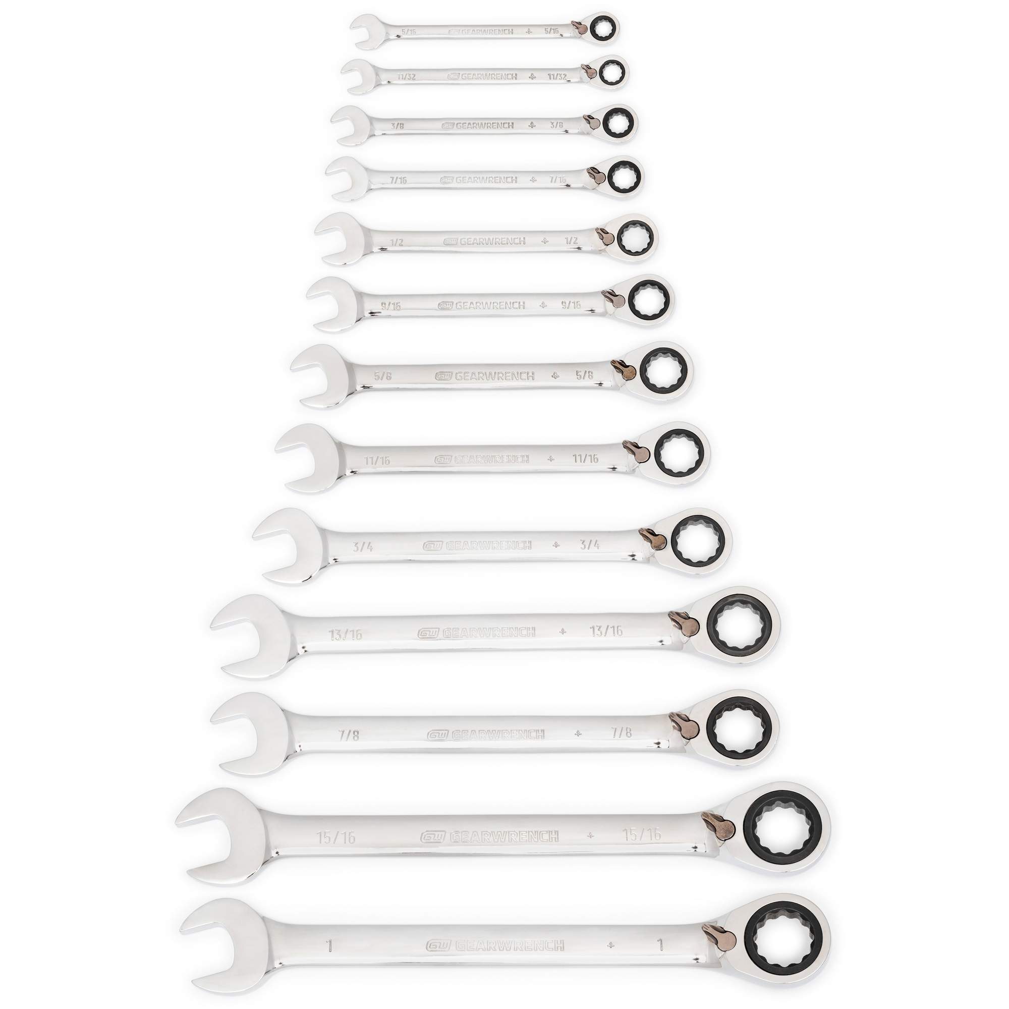 72-Tooth 12 Point Reversible Ratcheting SAE Wrench Set - TSB891