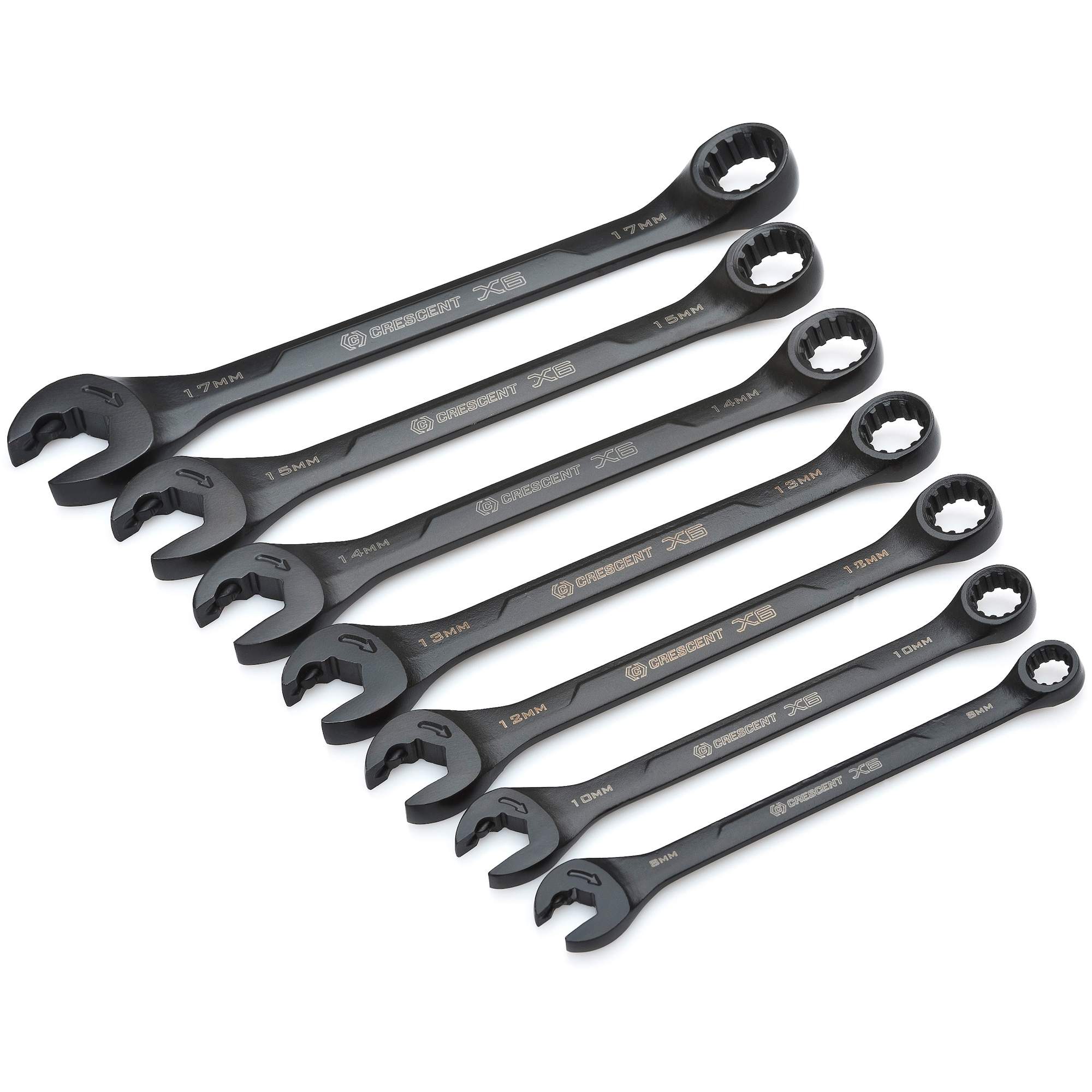 X6™ Black Oxide Spline Ratcheting Wrench Set - TTB144
