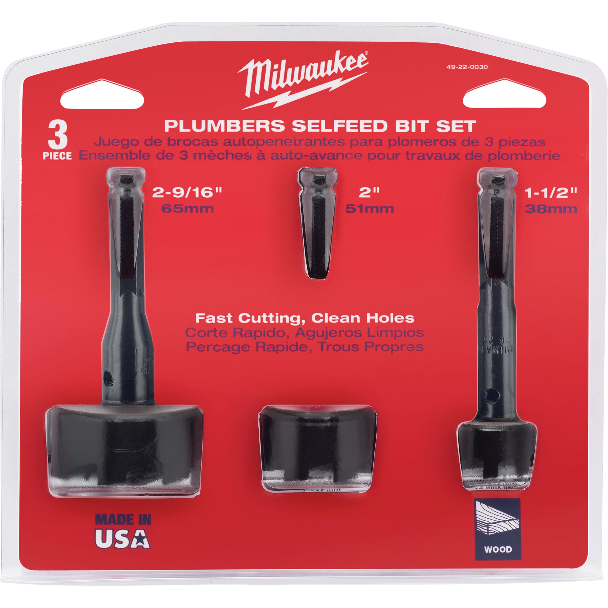 Plumber's Self Feed Drill Bit Set - TYE813