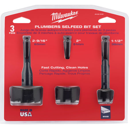 Plumber's Self Feed Drill Bit Set - TYE813