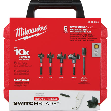 Switchblade™ Plumber's Self-Feed Bit Set - TYG005