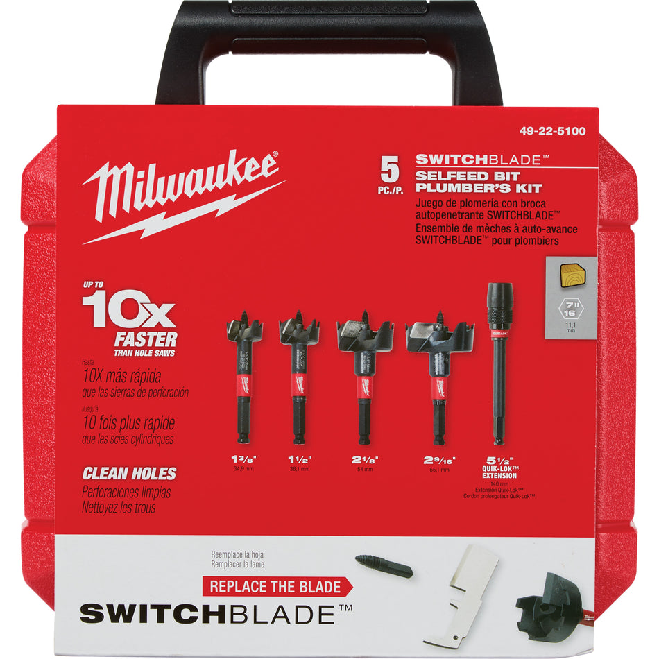 Switchblade™ Plumber's Self-Feed Bit Set - TYG005