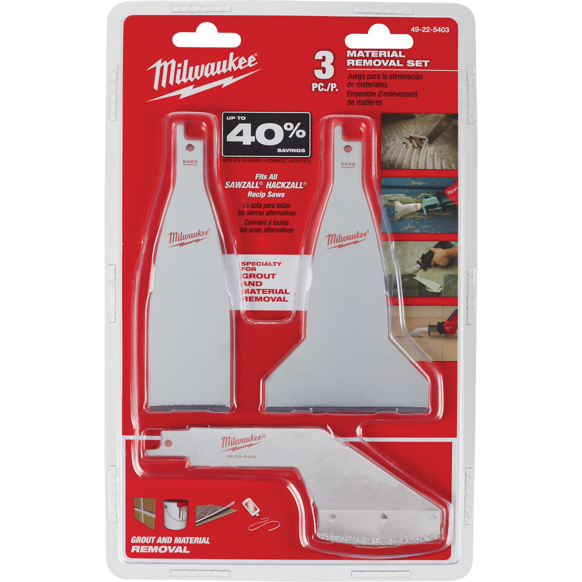 Sawzall® 3-Piece Material Removal Blade Set - TYG006