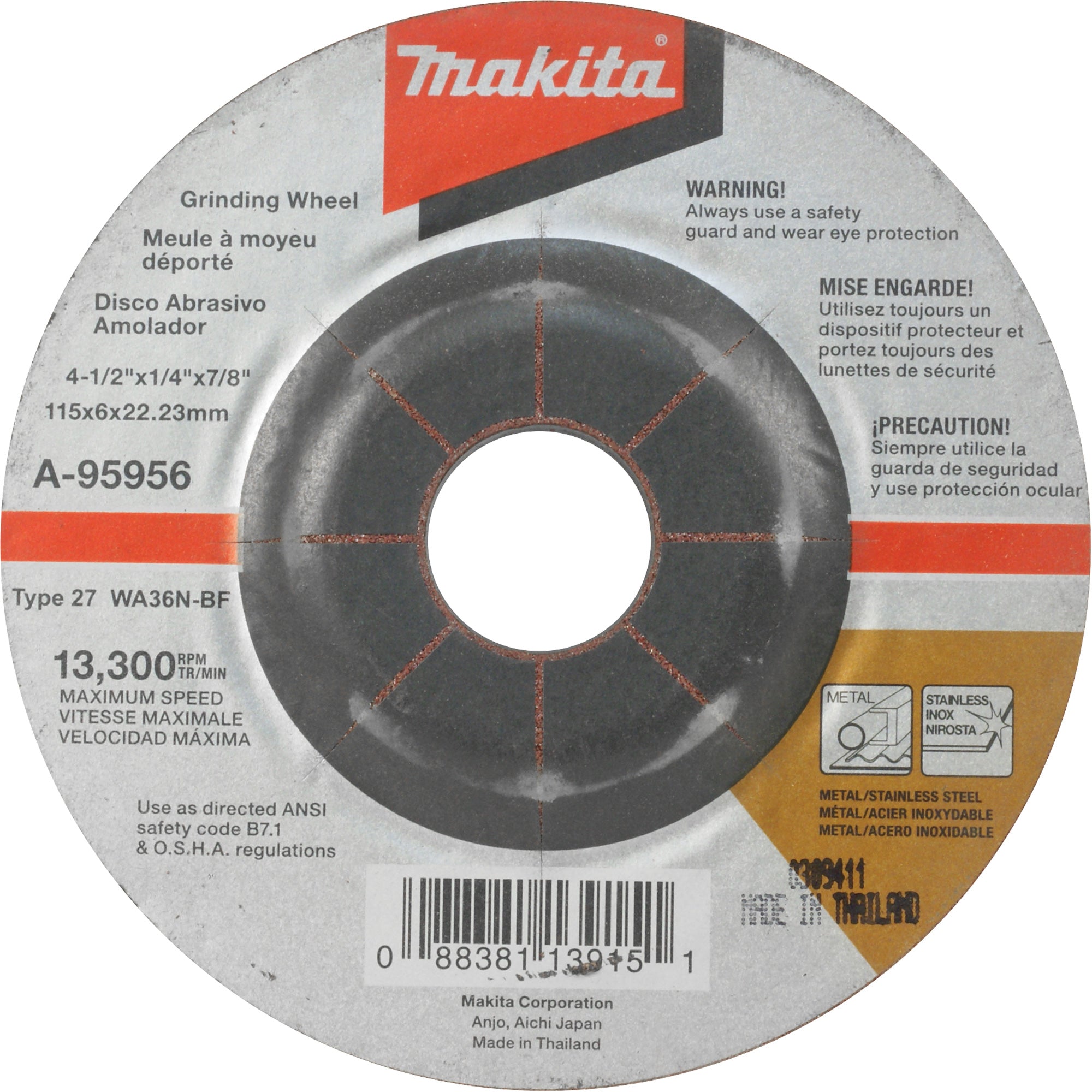 INOX Grinding Wheel - UAF011