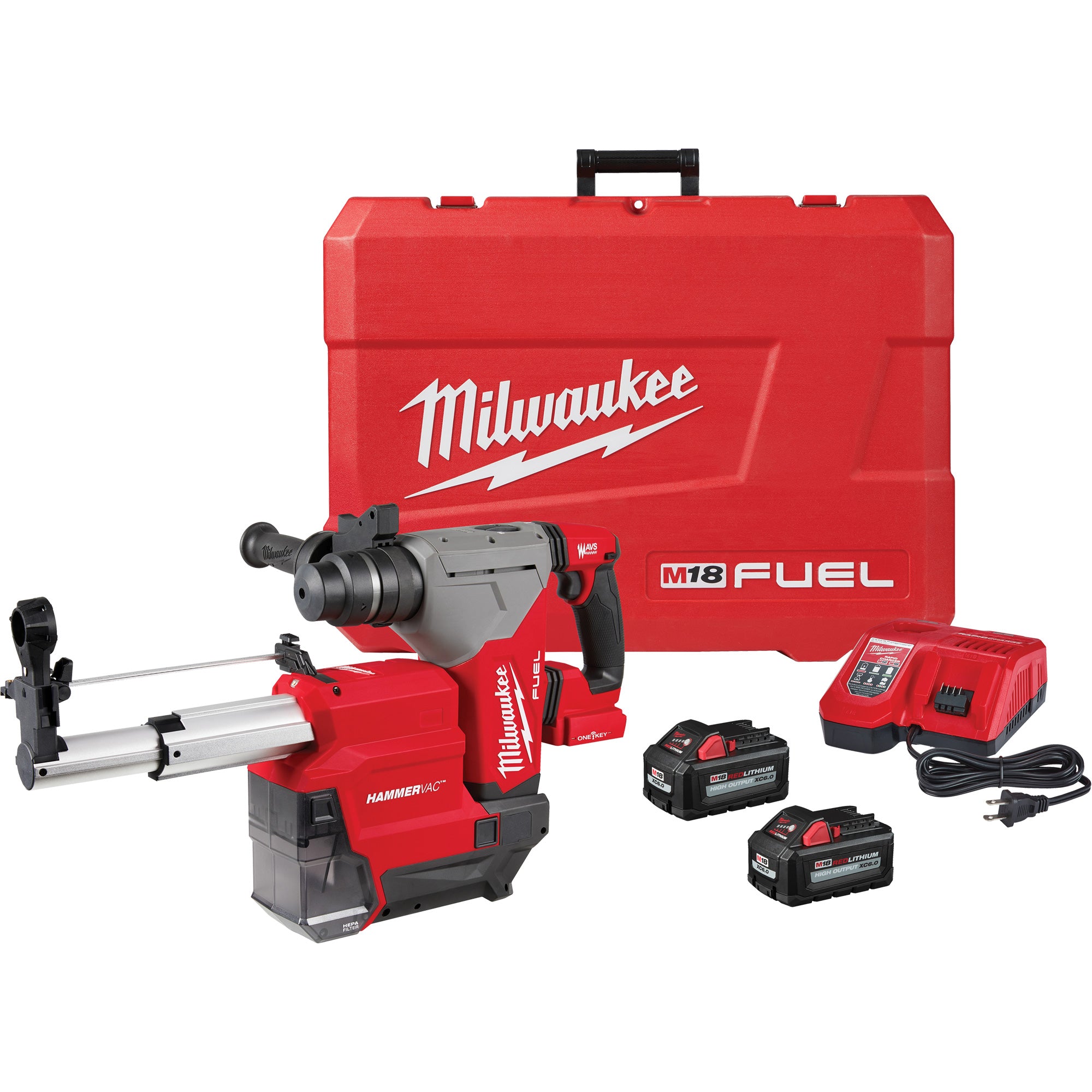M18 Fuel™ SDS Plus Rotary Hammer with Hammervac™ Dust Extractor Kit - UAU645